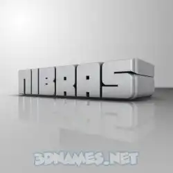 nibras in White Metro style - 3D name wallpaper