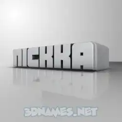 nickka in White Metro style - 3D name wallpaper