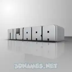 nijara in White Metro style - 3D name wallpaper