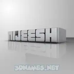 nijeesh in White Metro style - 3D name wallpaper