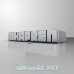 nikapren in White Metro style - 3D name wallpaper