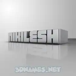 nikilesh in White Metro style - 3D name wallpaper