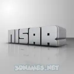 nisar in White Metro style - 3D name wallpaper