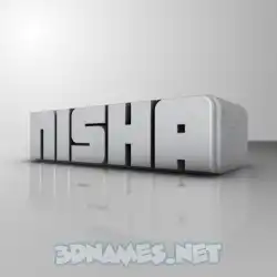 nisha in White Metro style - 3D name wallpaper
