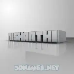 nishanthi in White Metro style - 3D name wallpaper