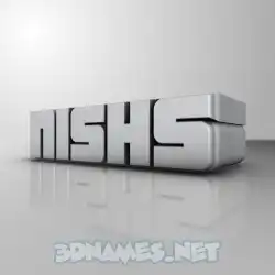 nishs in White Metro style - 3D name wallpaper