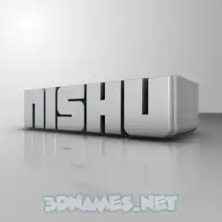 nishu in White Metro style - 3D name wallpaper