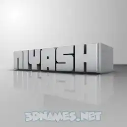 niyash in White Metro style - 3D name wallpaper