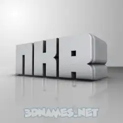 nkr in White Metro style - 3D name wallpaper
