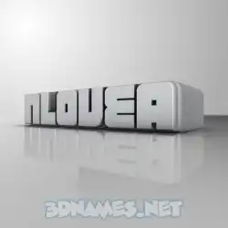 nlovea in White Metro style - 3D name wallpaper