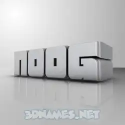 noog in White Metro style - 3D name wallpaper