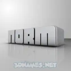 norm in White Metro style - 3D name wallpaper