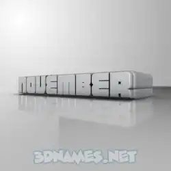 november in White Metro style - 3D name wallpaper
