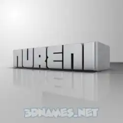 nureni in White Metro style - 3D name wallpaper
