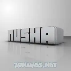 nusha in White Metro style - 3D name wallpaper