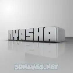 nyasha in White Metro style - 3D name wallpaper