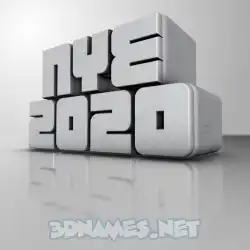 nye 2020 in White Metro style - 3D name wallpaper