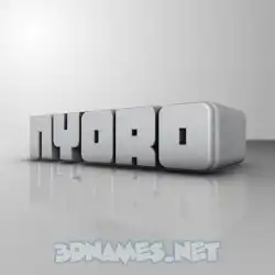 nyoro in White Metro style - 3D name wallpaper