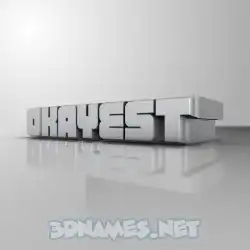 okayest in White Metro style - 3D name wallpaper