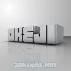 okeji in White Metro style - 3D name wallpaper