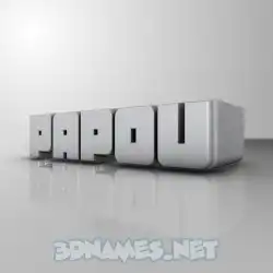 papou in White Metro style - 3D name wallpaper