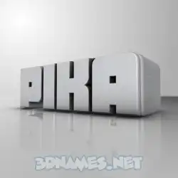 pika in White Metro style - 3D name wallpaper