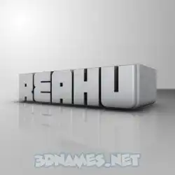 reahu in White Metro style - 3D name wallpaper