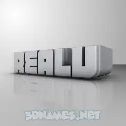 realv in White Metro style - 3D name wallpaper
