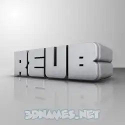 reub in White Metro style - 3D name wallpaper