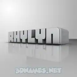 rhylyn in White Metro style - 3D name wallpaper