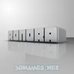 ronora in White Metro style - 3D name wallpaper