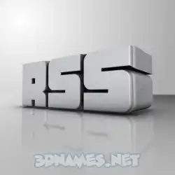 rss in White Metro style - 3D name wallpaper