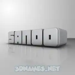 sanoo in White Metro style - 3D name wallpaper