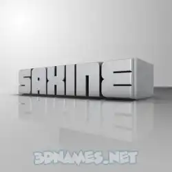 saxine in White Metro style - 3D name wallpaper