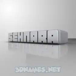 sehnara in White Metro style - 3D name wallpaper