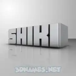 shiki in White Metro style - 3D name wallpaper