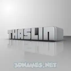 thaslin in White Metro style - 3D name wallpaper