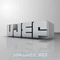 ujef in White Metro style - 3D name wallpaper