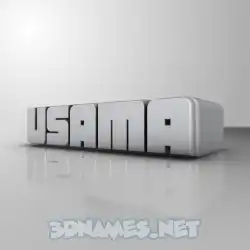 usama in White Metro style - 3D name wallpaper