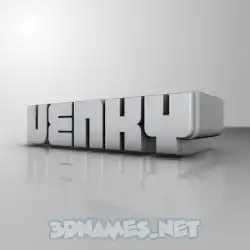 venky in White Metro style - 3D name wallpaper