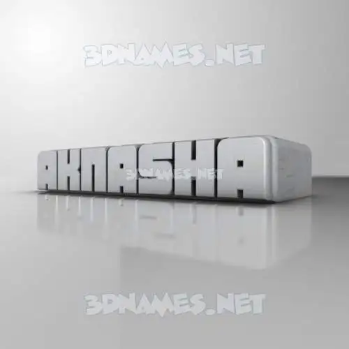 aknasha in White Metro style - 3D name wallpaper