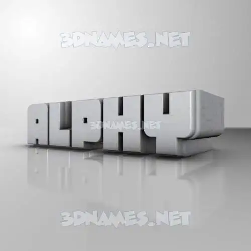 alphy in White Metro style - 3D name wallpaper