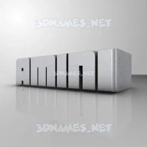 amini in White Metro style - 3D name wallpaper