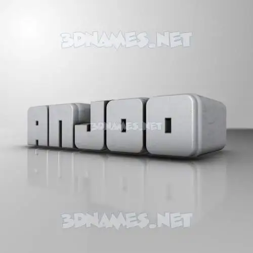 anjoo in White Metro style - 3D name wallpaper