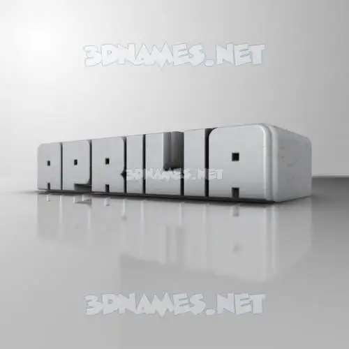 aprilia in White Metro style - 3D name wallpaper