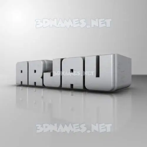 arjau in White Metro style - 3D name wallpaper