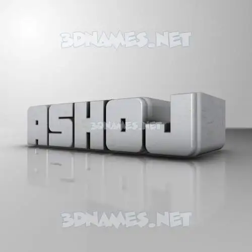ashoj in White Metro style - 3D name wallpaper