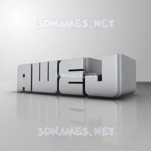 awej in White Metro style - 3D name wallpaper