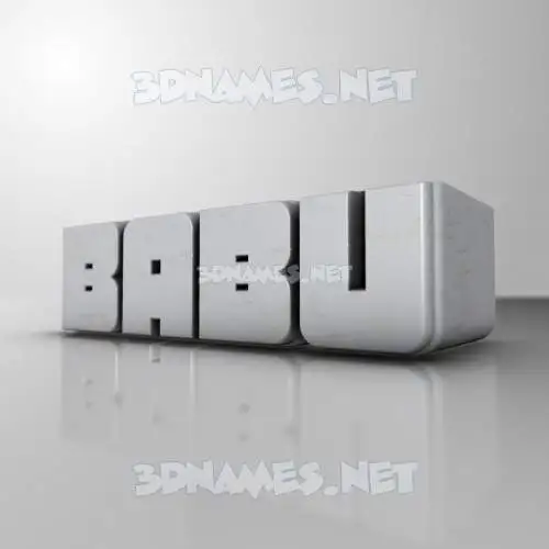 babu in White Metro style - 3D name wallpaper