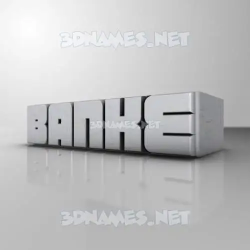 banke in White Metro style - 3D name wallpaper
